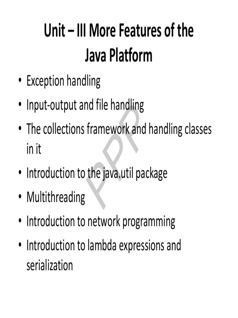 Unit - 3 More Features of The Java Platform | PDF | Thread (Computing ...