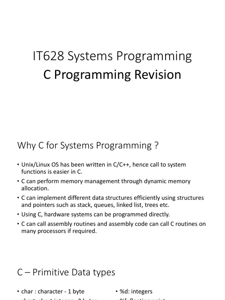 C Revision | PDF | Pointer (Computer Programming) | C (Programming ...