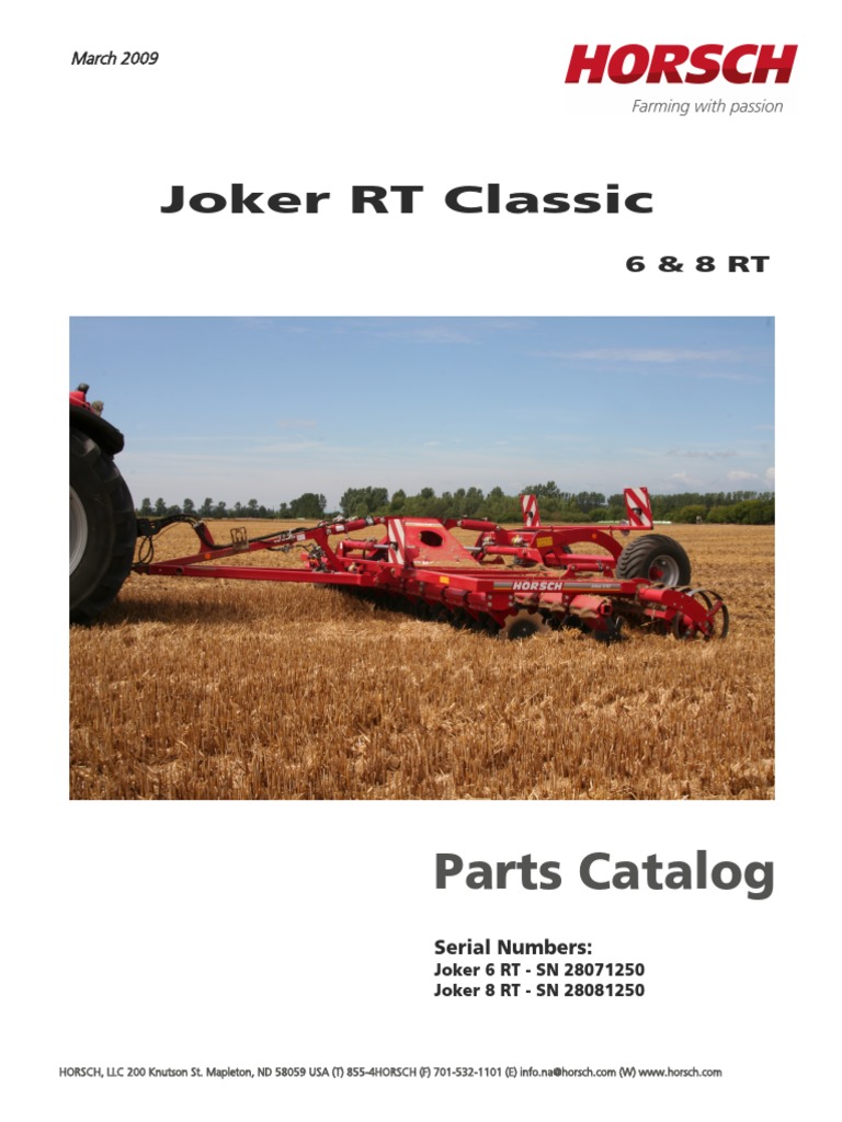 Joker 6RT and 8RT Parts Catalog | PDF | Screw | Nut (Hardware)