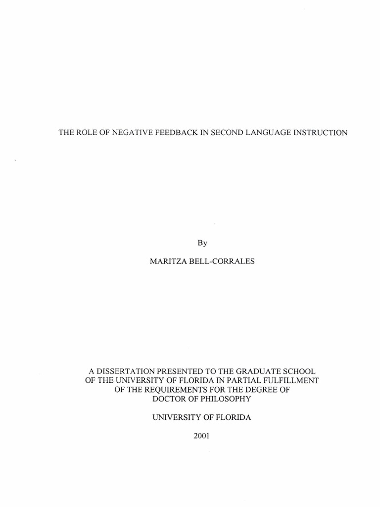 Negative Feedback in Language Learning | PDF | Second Language ...