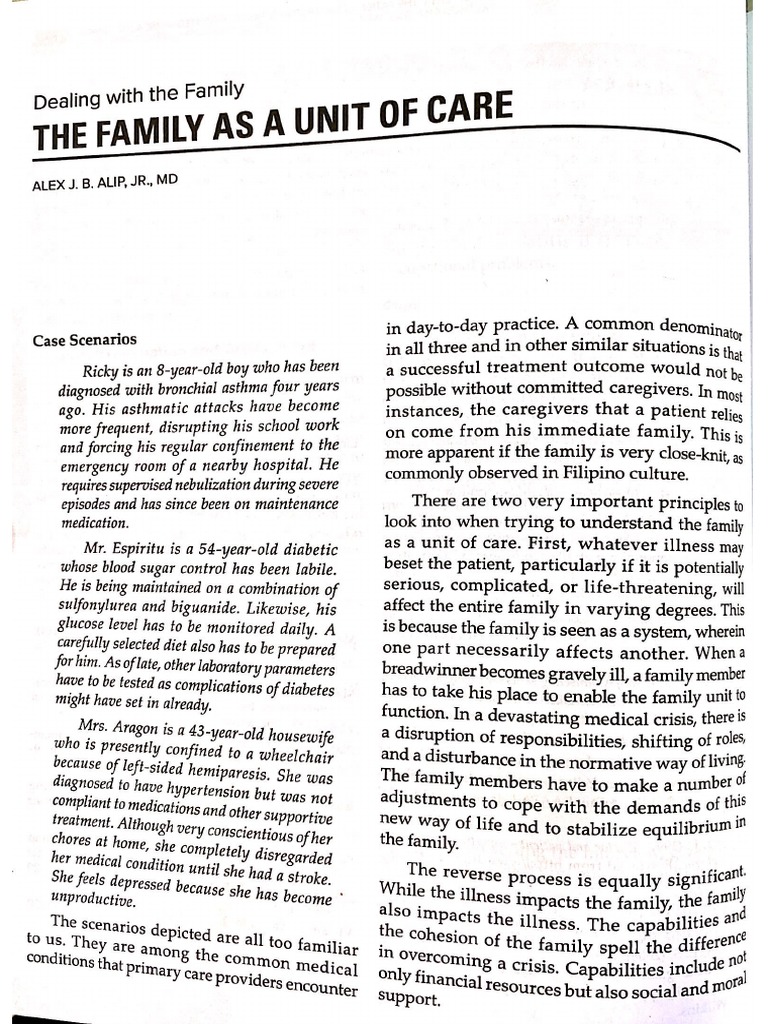 Family As A Unit of Care | PDF