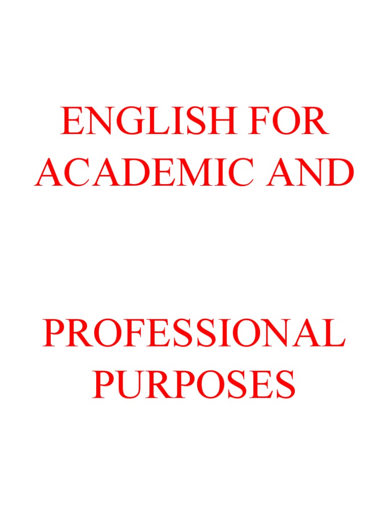 English For Academic and Professional Purposes | PDF