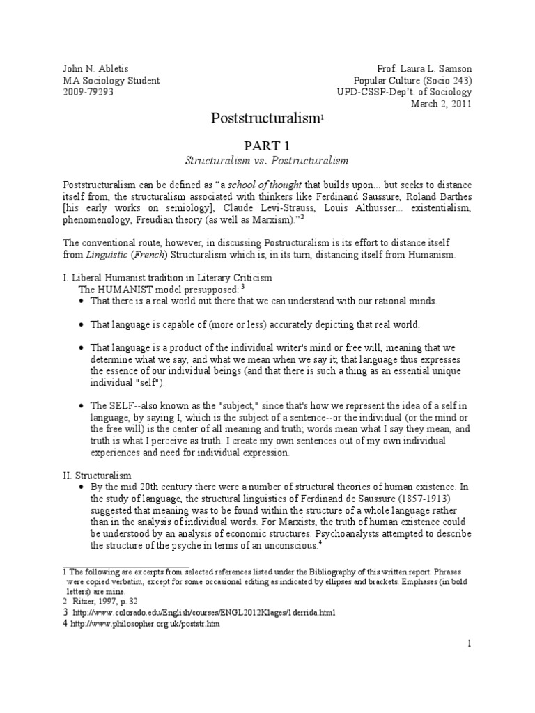 Poststructuralism and Michel Foucault PDF Michel Foucault