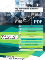 Modes of Entering International Business:-Licensing & Franchising