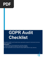 GDPR Compliance Audit Checklist