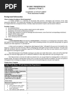 Work Immersion Module 1 Overview | PDF | Curriculum | Learning