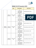 Jadwal WEBINAR IELTS Preparation 2021