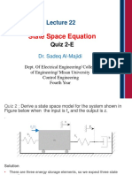 State Space Equation: Quiz 2-E