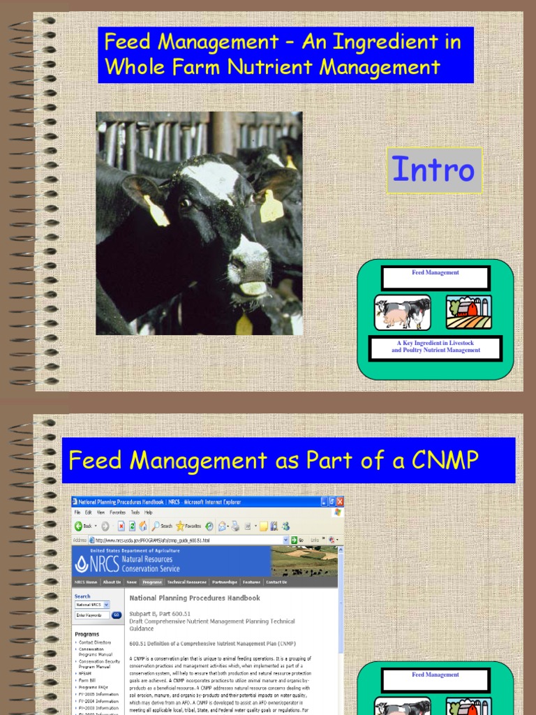 Intro Feed Management An Ingredient in Whole Farm Nutrient