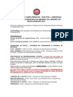 REGULAMENTO COMPLEMENTAR PARA A 1a ETAPA DO CAMPEONATO MINEIRO SUL MINEIRO DE REGULARIDADE 2021