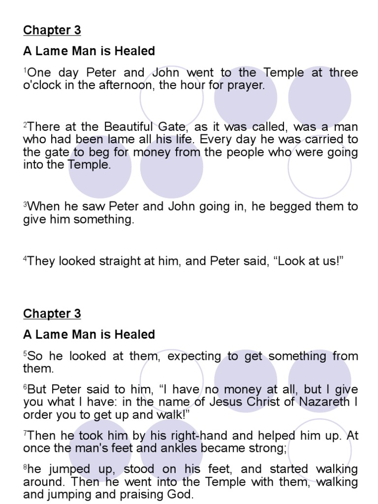 Healing of a Lame Man by Peter | PDF | Jesus | Acts Of The Apostles