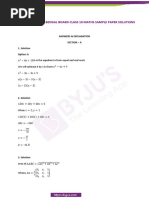 West Bengal Board Class 10 Maths Sample Paper Solutions: Answers & Explanation Section - A 1. Solution Option: B