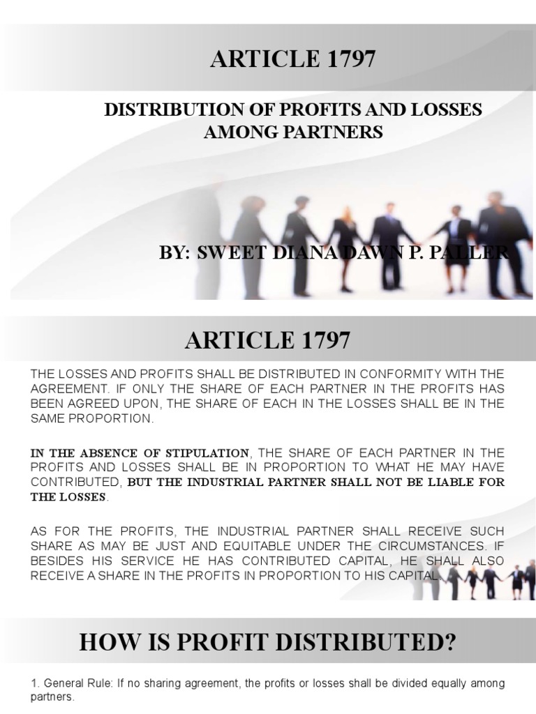 Article 1797 Partnership Pdf Partnership Civil Law Legal System