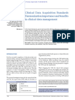 Clinical Data Acquisition Standards Harmonization Importance and Benefits in Clinical Data Management