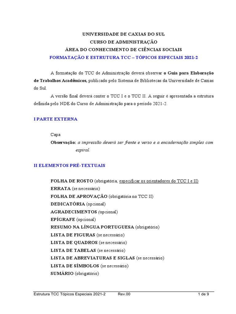Estrutura e Formatação TCC Administração | PDF | Teoria | Método científico