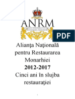 ANRM, Cinci Ani În Slujba Restauraţiei 2012-2017