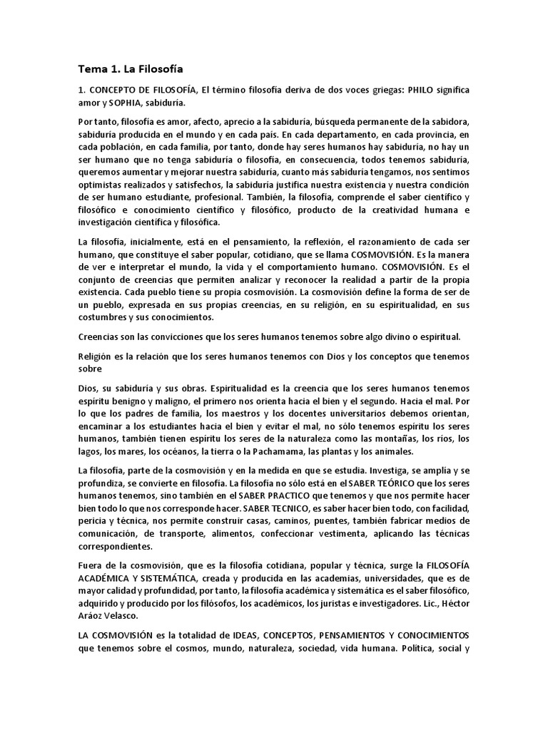 Texto Filosofía Temas (1 Al 25) | PDF | Conocimiento | La Ley natural