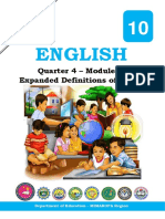English: Quarter 4 - Module 3: Expanded Definitions of Words