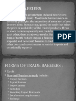 Trade Baeeiers: Trade Barriers Are Government-Induced Restrictions