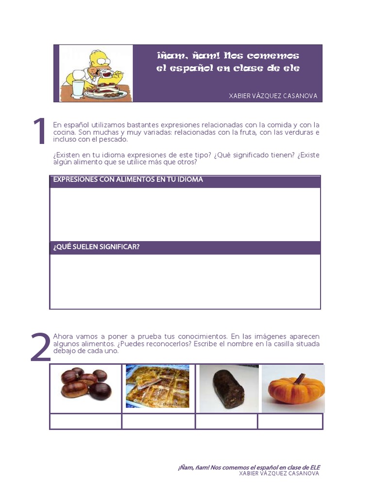 Comida ELE Actividad B2-C1 | PDF | Alimentos | Cocinando