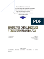 Informe Manifiestos y Cartas Del Libertador