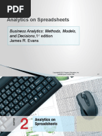 Analytics On Spreadsheets: Business Analytics: Methods, Models, and Decisions, 1