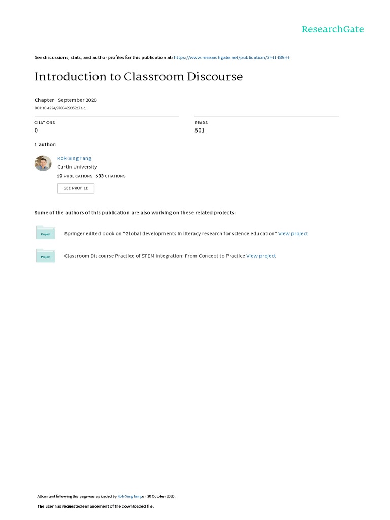 Discourse Strategies For Science Pdf Teachers Science