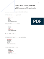 Group C (Maths), Model Answers, CET-2018 Section I-English Language and Comprehension