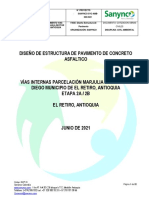 Informe Diseño Pavimento - Parcelación Marjulia Sector Don Diego, Mun. El Retiro, Antioquia V00324062021