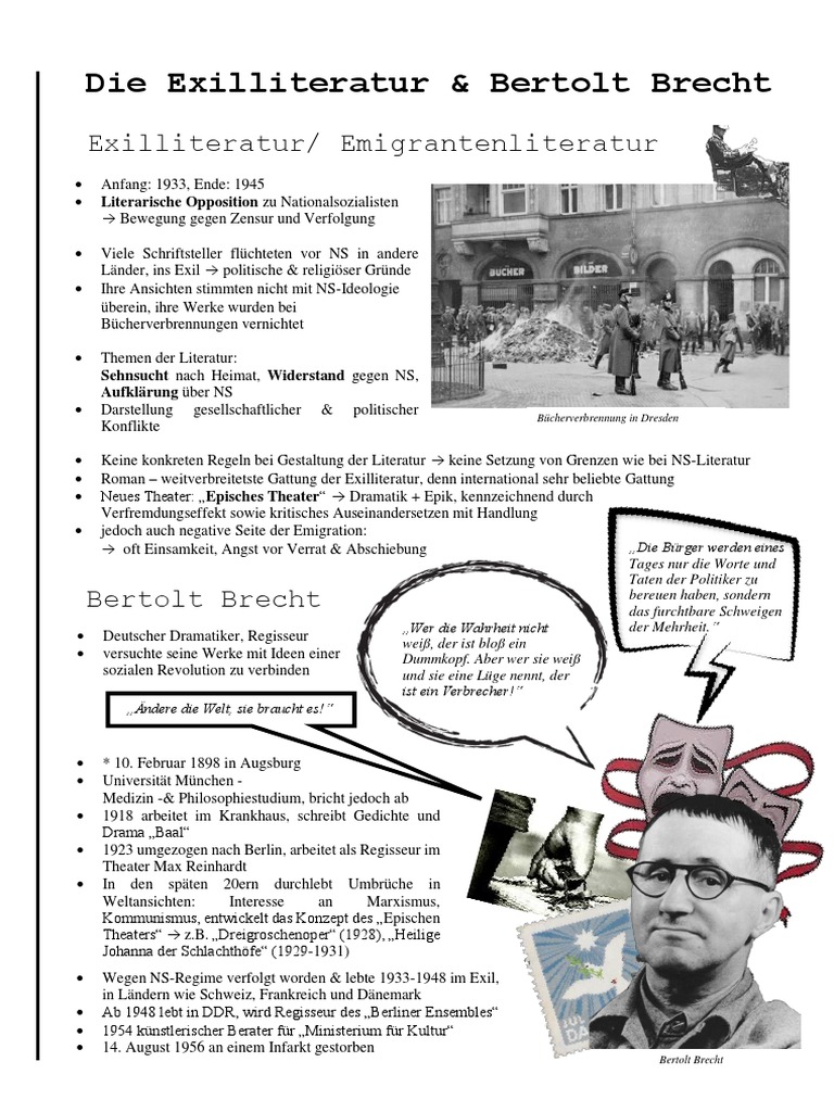 Bertolt Brecht - Exilliteratur | PDF