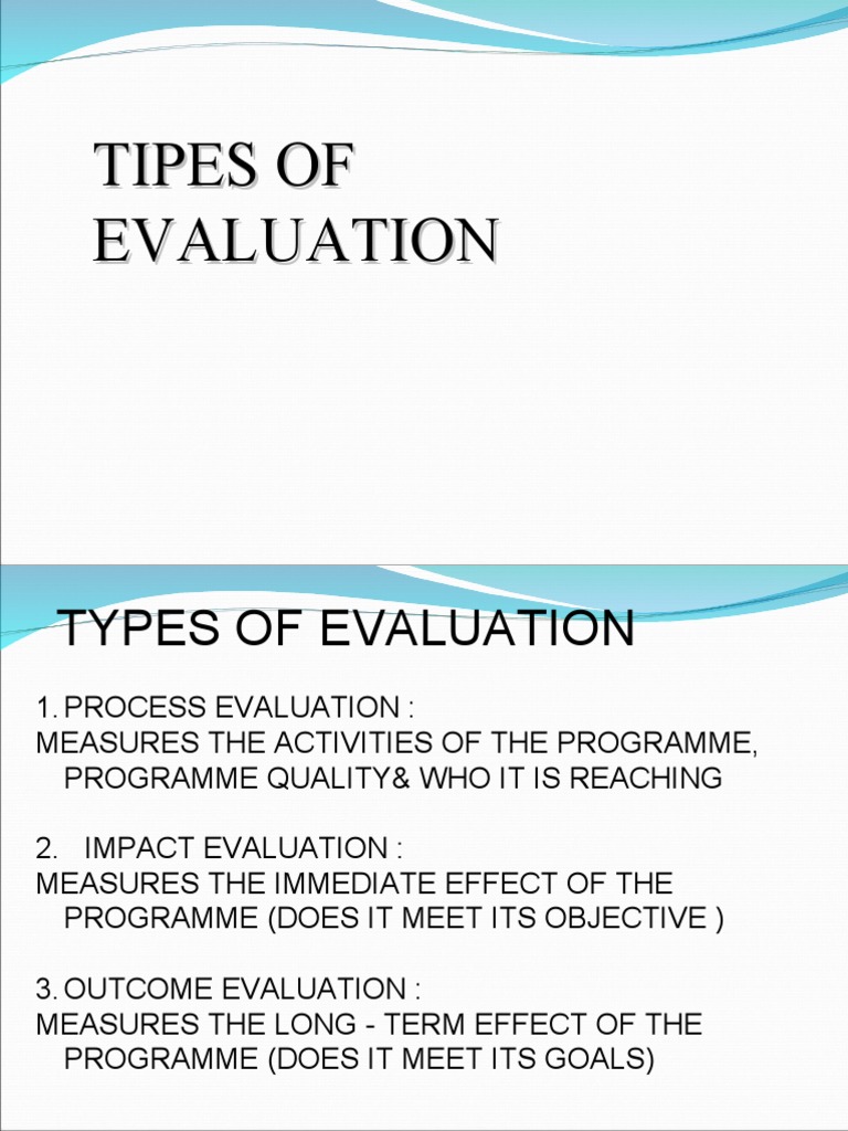 Types of Program Evaluation Methods | PDF | Evaluation | Persuasion