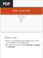 Risk Analysis: Group Members: Reshma Ravindran Sidhiq Shamweel Vinod Vipin