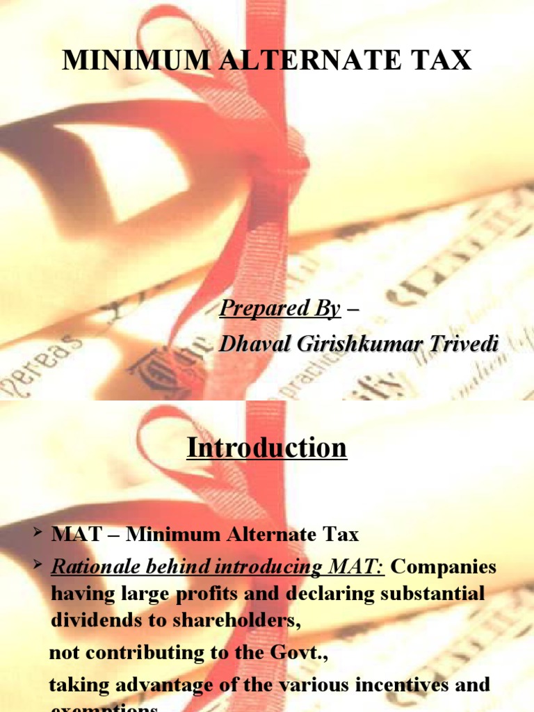 10 Minimum Alternate Tax Mat PDF Statement Deferred Tax