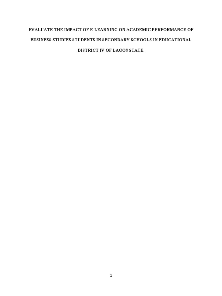 The Impact of e Learning On Academic Per | PDF | Educational Technology ...