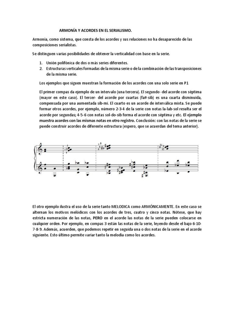 Armonía en el Serialismo Musical | PDF | Acorde (Música) | Armonía