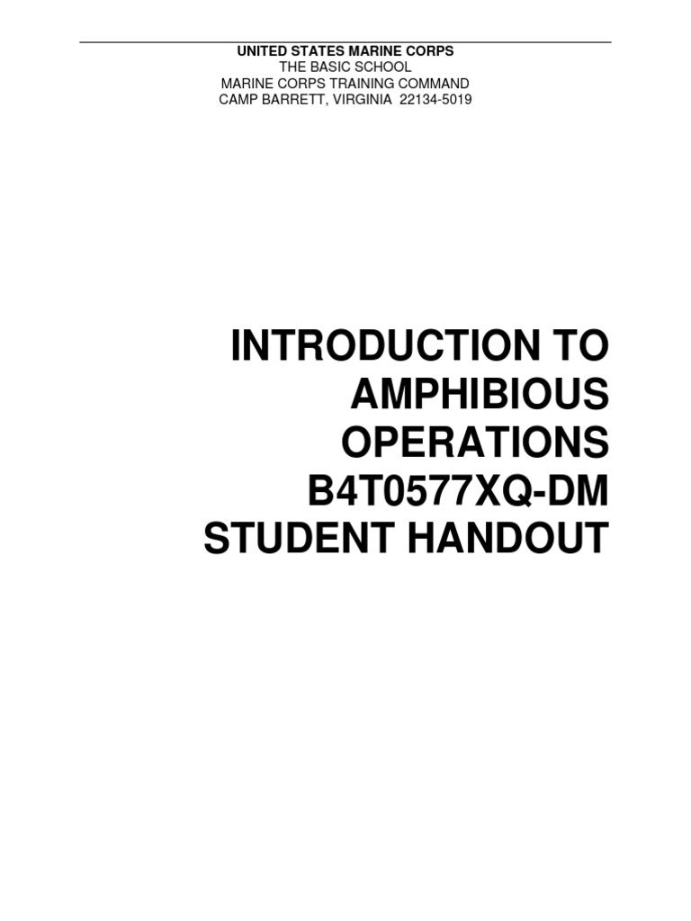 B4T0577XQ-DM Introduction To Amphibious Operations | PDF | Marine Air