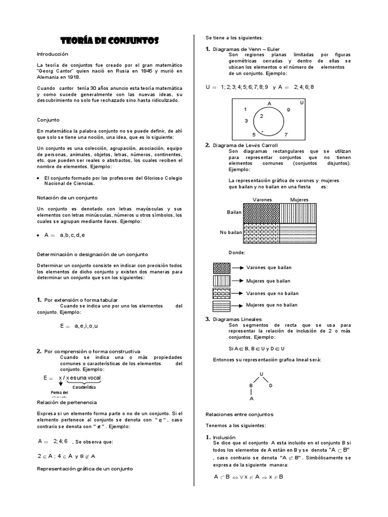 Ejercicios de Teoría de Conjuntos | PDF | Conjunto (Matemáticas ...