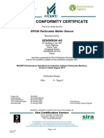 Product Conformity Certificate: SPS30 Particulate Matter Sensor