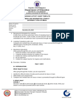 Department of Education: Learning Activity Sheet Template Media and Information Literacy Different Types of Media