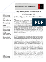 Effect of Fertilizers and Cutting Schedule On Growth and Quality of Dual Purpose Barley Crop (Hordeum Vulgare L.)