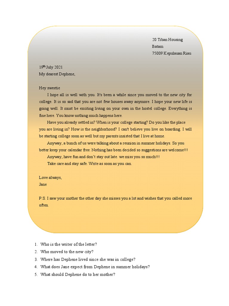 Soal Essay Personal Letter Pdf