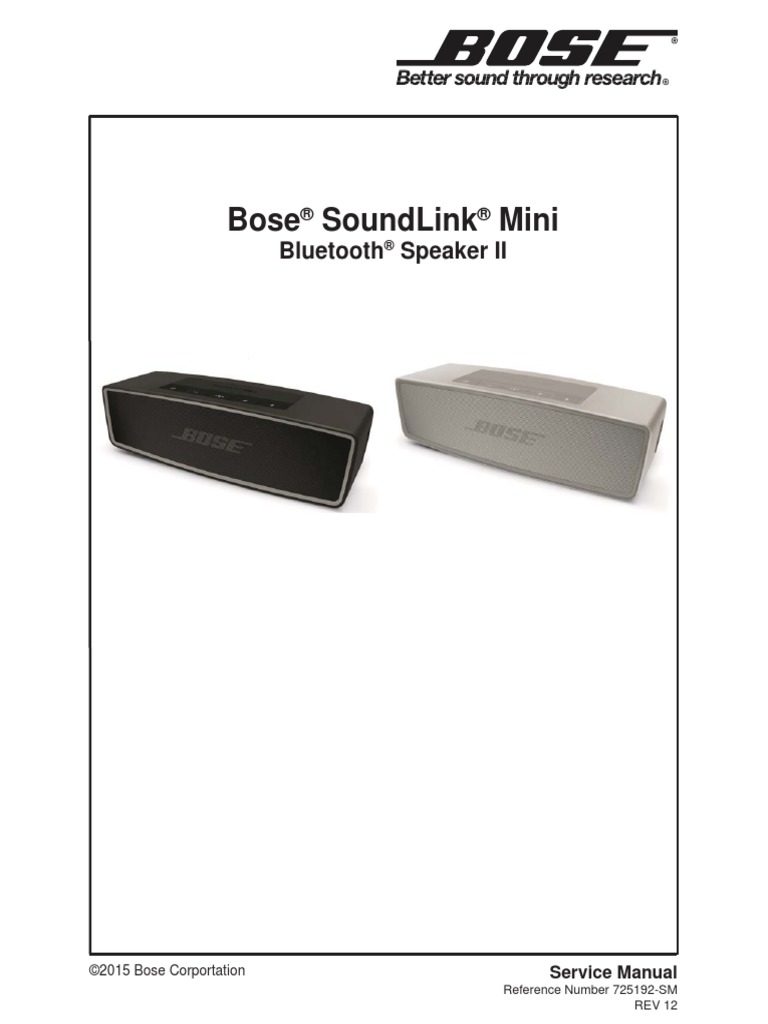 Bose Soundlink Mini Bluetooth-speaker-II Rev.12 SM | PDF 