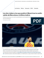 Los Dos Clubes A Los Que Podría Ir Messi Tras La Confirmación de Su Salida Del Barcelona - El Último Indicio - Infobae