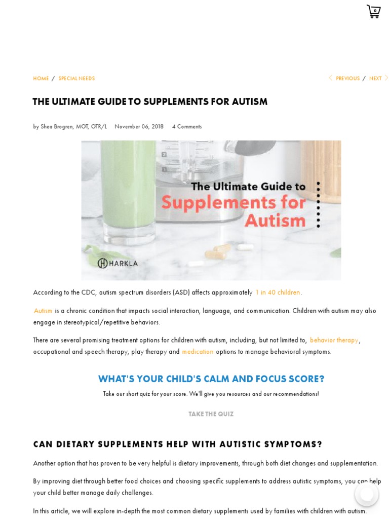 The Practical Guide To Supplements For Autism PDF Autism Probiotic