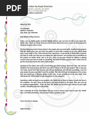 Friendly Letter