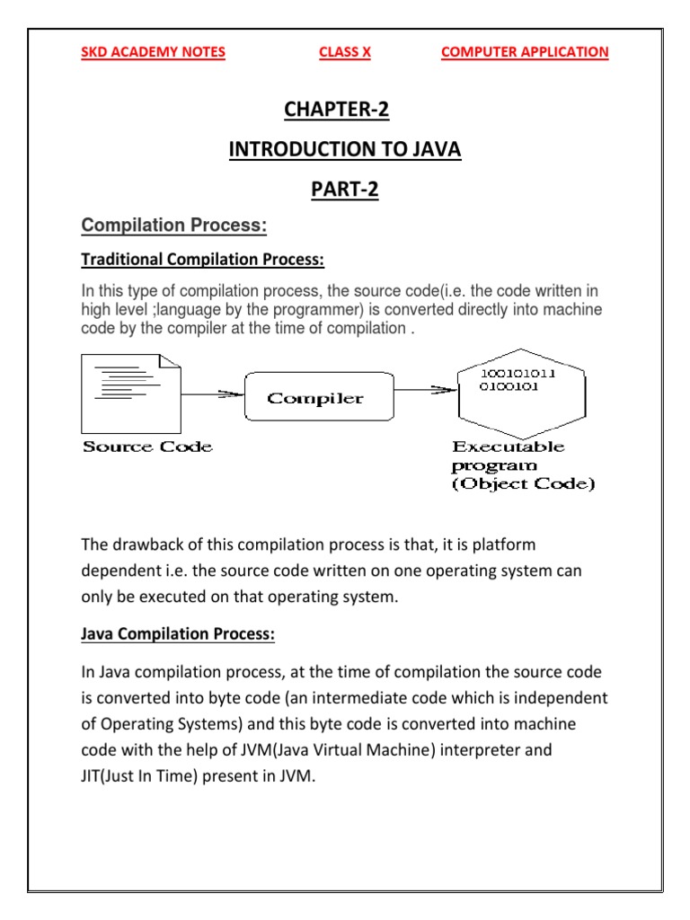 Chapter-2 Introduction To Java PART-2: Compilation Process | PDF ...