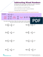 Adding Subtracting Mixed Numbers