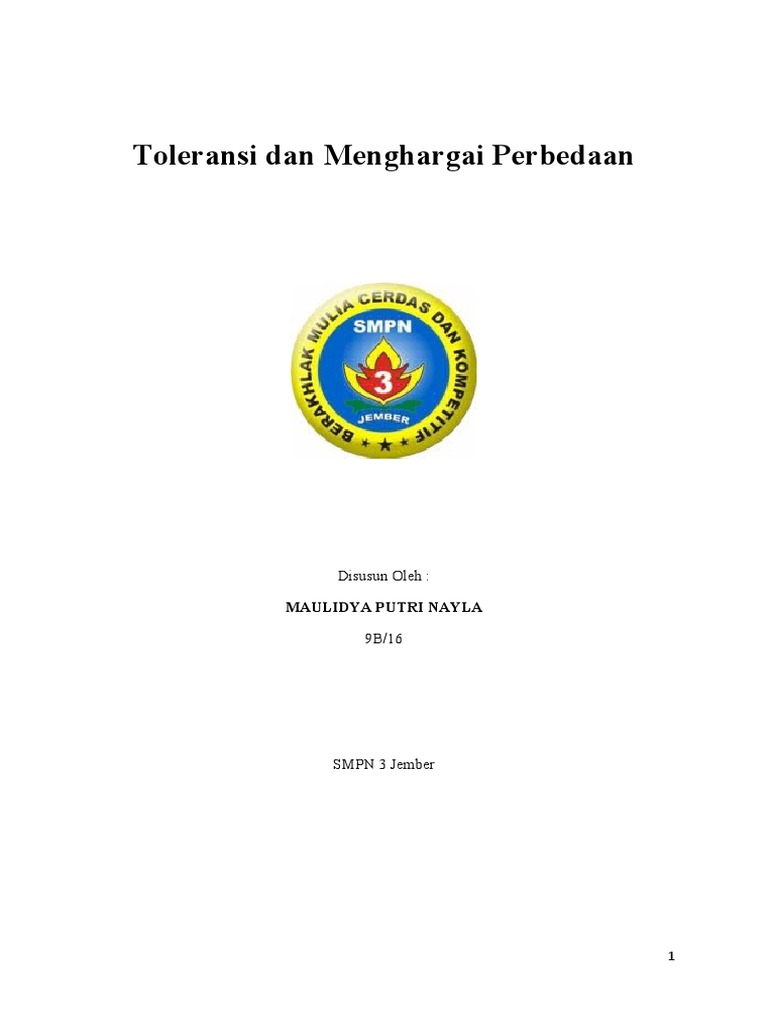 Toleransi Dan Menghargai Perbedaan Pdf