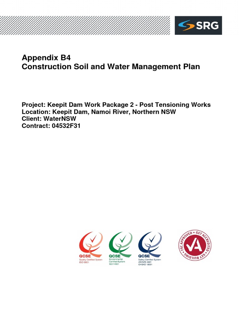 Appendix B4 Construction Soil and Water Management Plan PDF Dam