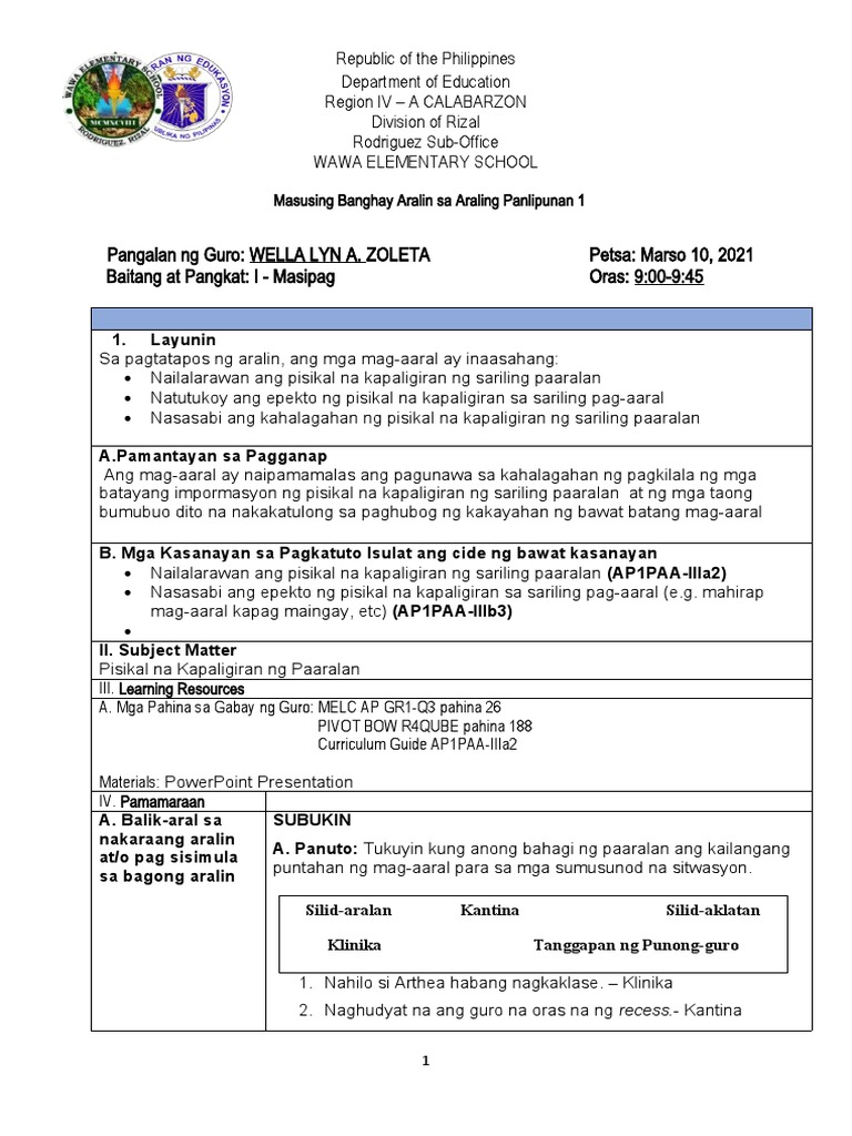 Cot Ap 1 Quarter 3 | PDF